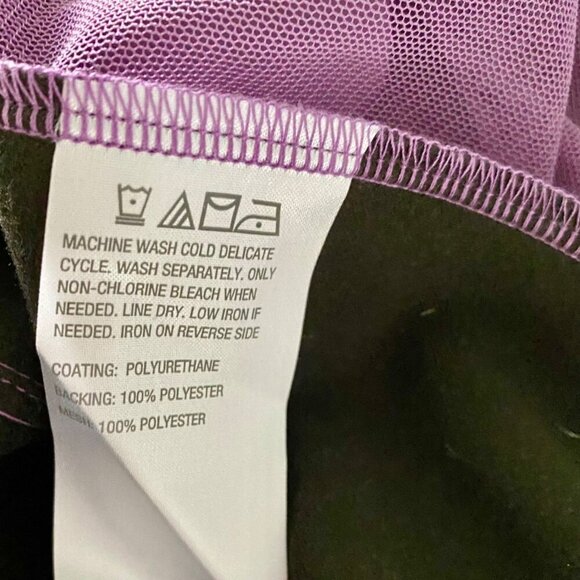 Colleen Lopez Purple Mesh Jacket Leaf Pattern and Faux Leather Women's XS NEW - Picture 12 of 13